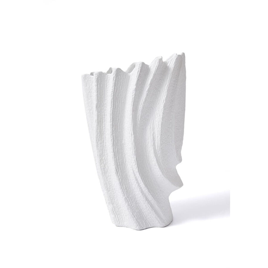 The Mia Licia Seramik Vazo Beyaz 29x19x47 Cm