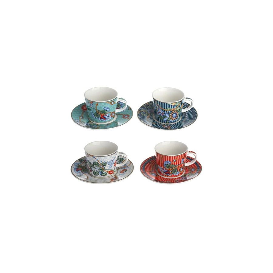 Lucky Art Chantelle New Bone China Porselen 4lü Çay Fincanı Seti