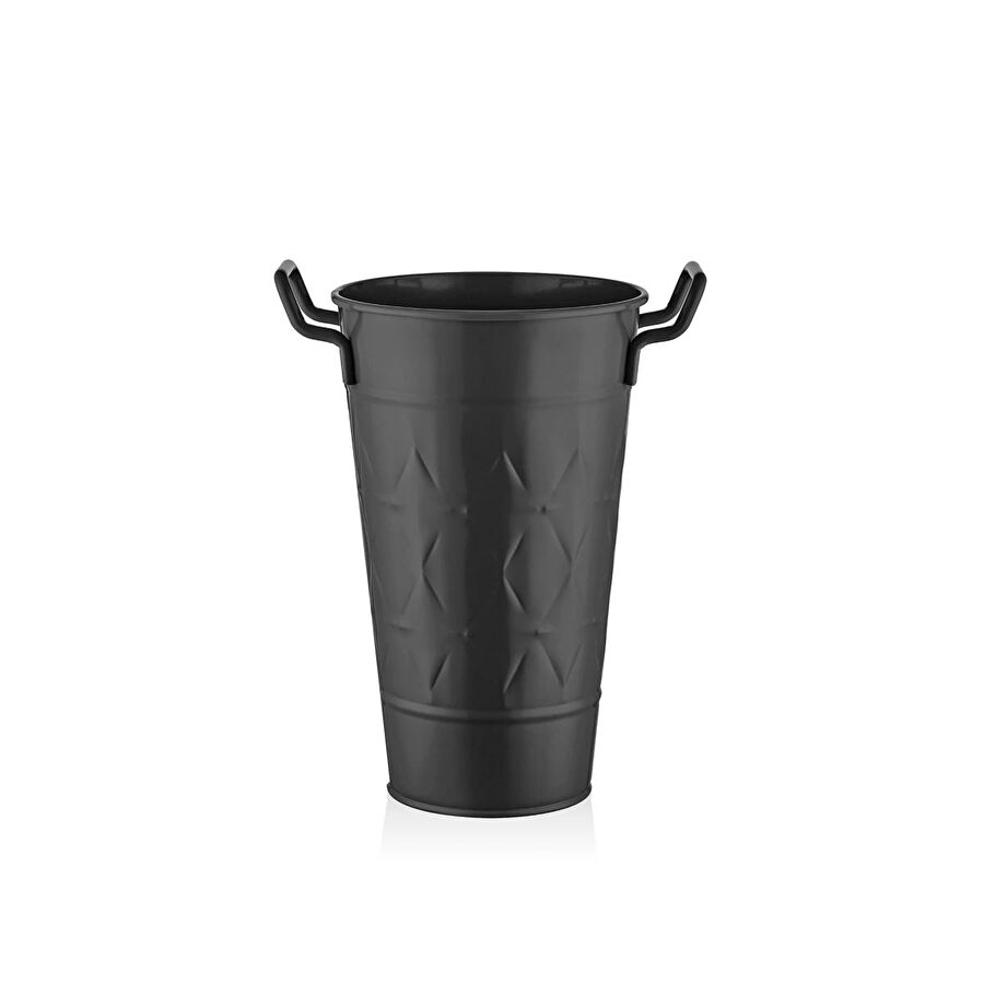 The Mia Prizma Vazo Saksı Siyah 40 Cm