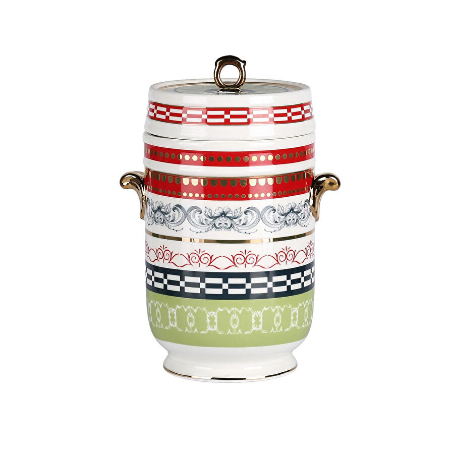 Lucky Art Lancelot New Bone China Porselen Kulplu 18 Cm Kavanoz