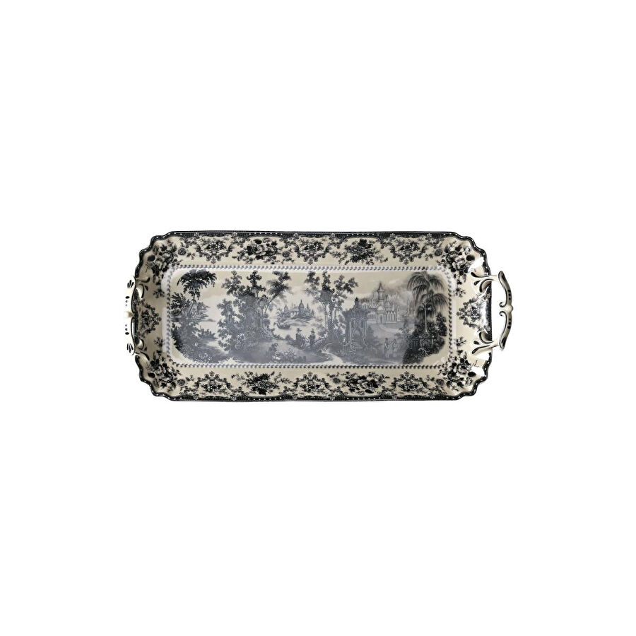 Lucky Art Florantıne Tepsi 42cm Siyah