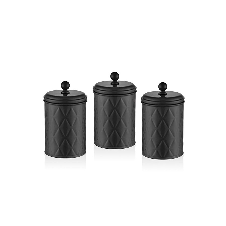 The Mia Prizma Çay Şeker Kahve Kavanozu Siyah 1 Lt