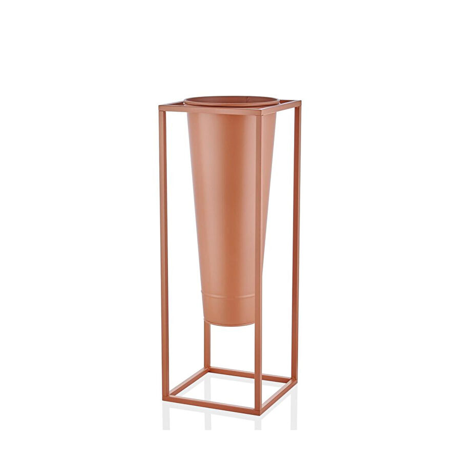 The Mia Suelo Vazo Saksı Terracota Bakır 29x29x80 Cm