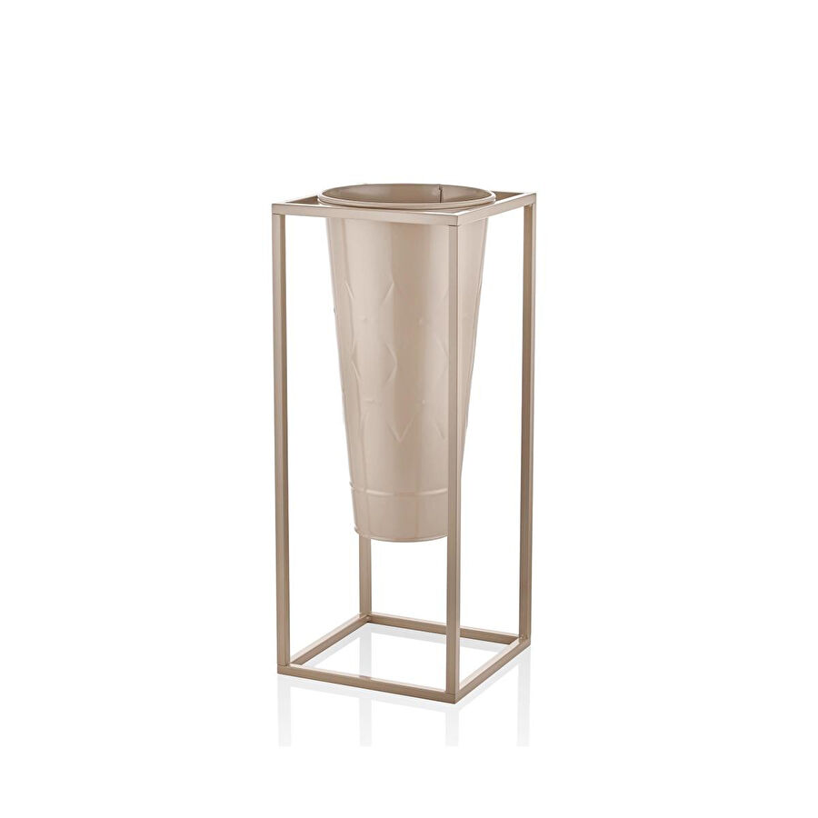 The Mia Prizma Vazo Saksı Karamel 70x30x30 Cm