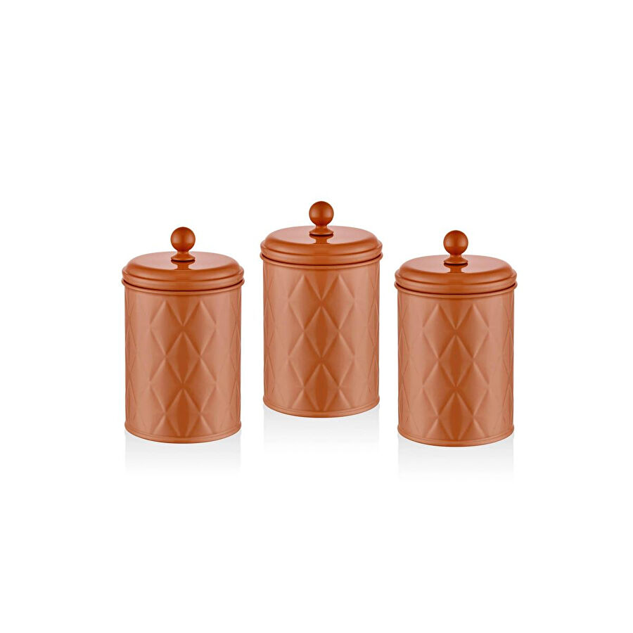 The Mia Prizma Çay Şeker Kahve Kavanozu Terracota 1 Lt