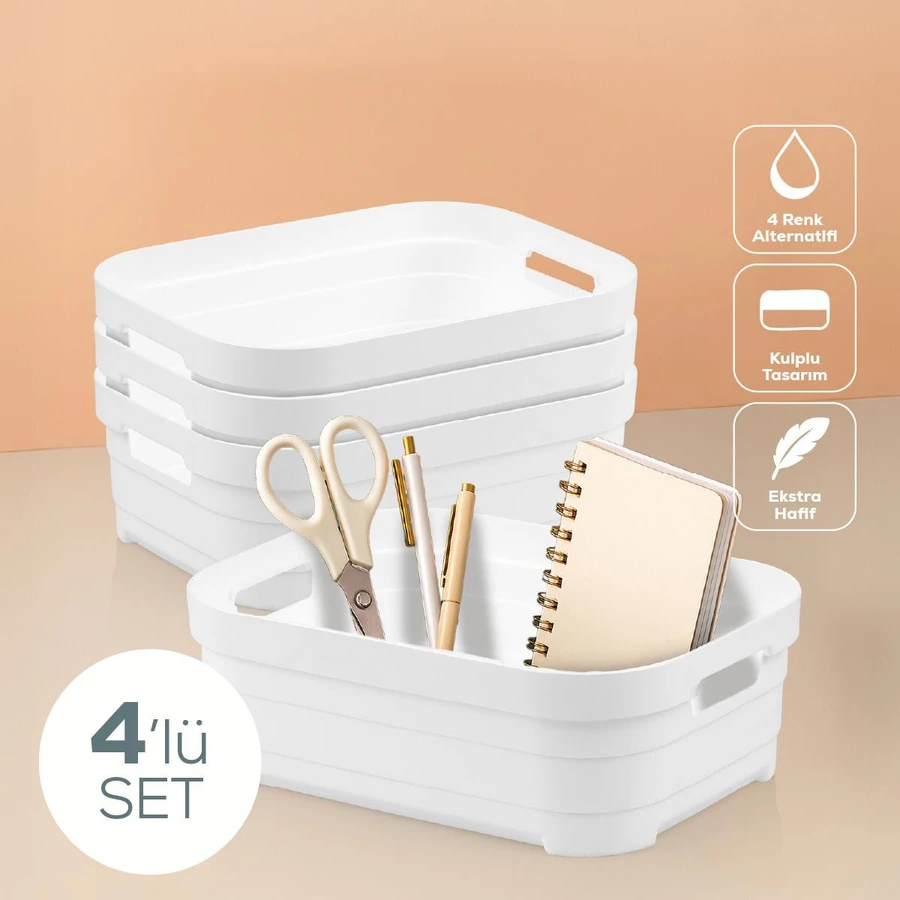 Vienev 4'lü 2,8 Litre Saklama Kutusu Bej