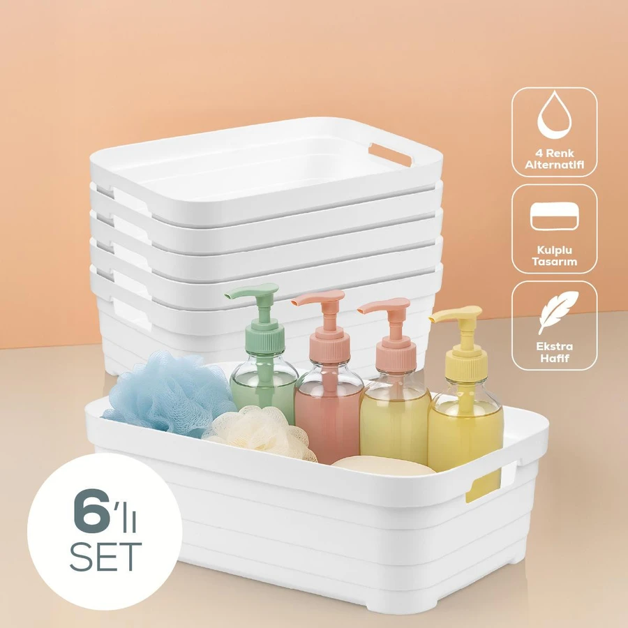 Vienev 6'lı 8,2 Litre Saklama Kutusu Beyaz