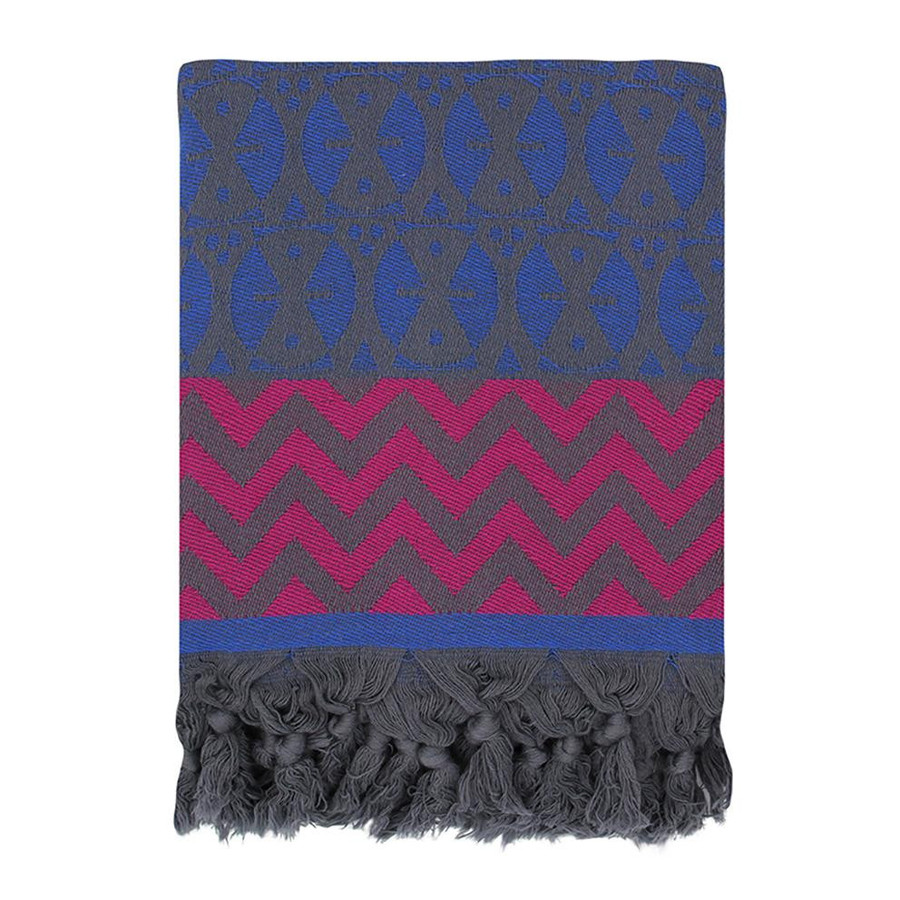 3rd Culture Mavi Antrasit Adinkra Peshtemal