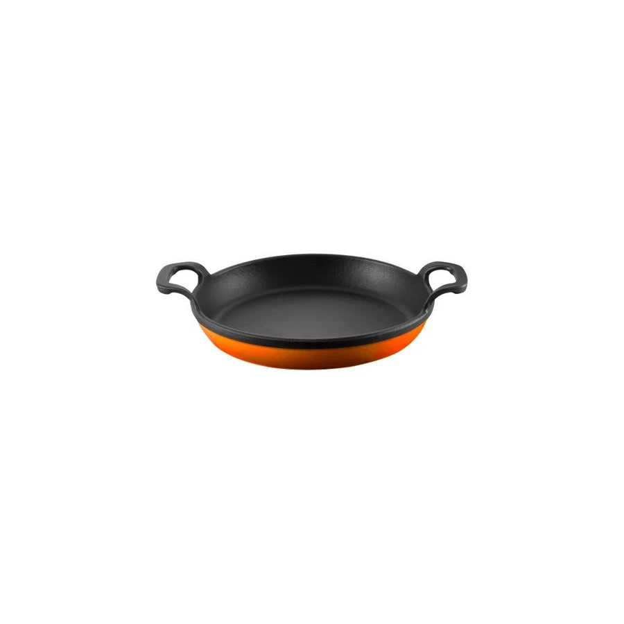 Voeux Kitchenware Amusant Turuncu Yuvarlak Döküm Sahan Ve Ahşap Nihale 22 Cm