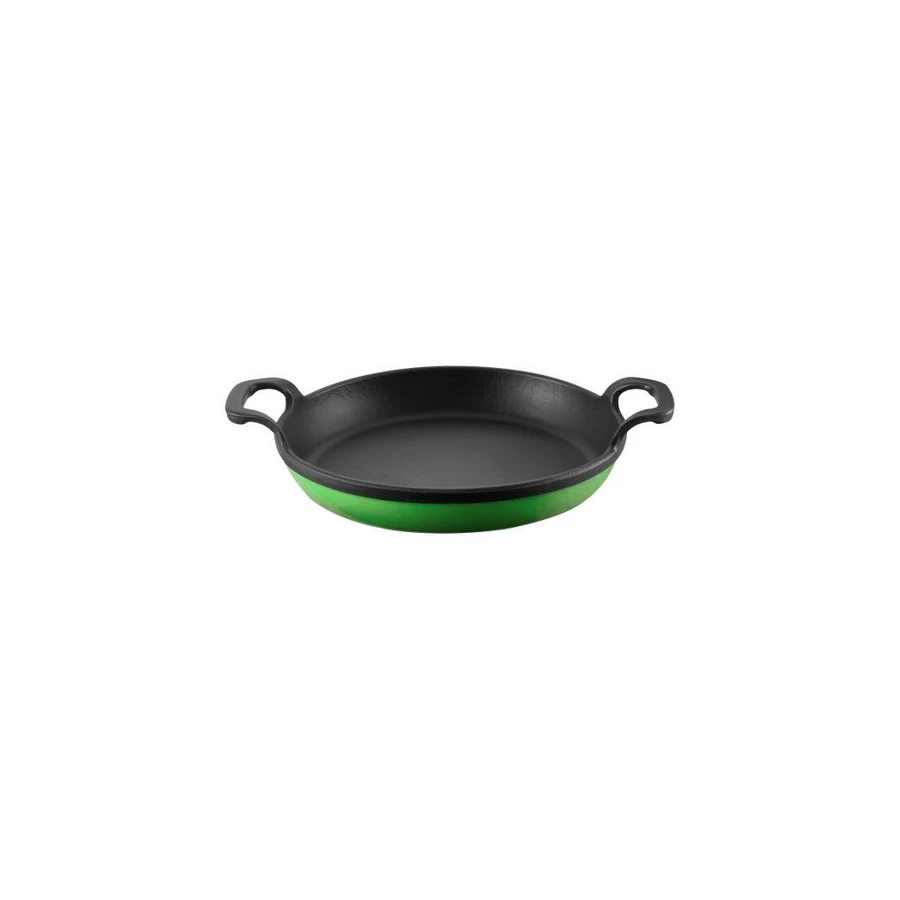 Voeux Kitchenware Forêt Yeşil Derin Yuvarlak Döküm Sahan Ve Ahşap Nihale 22 Cm