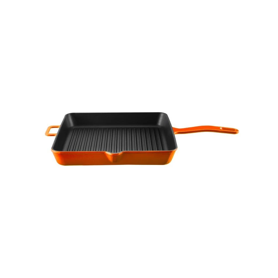 Voeux Kitchenware Amusant Turuncu Döküm Kare Izgara Tava 30 Cm