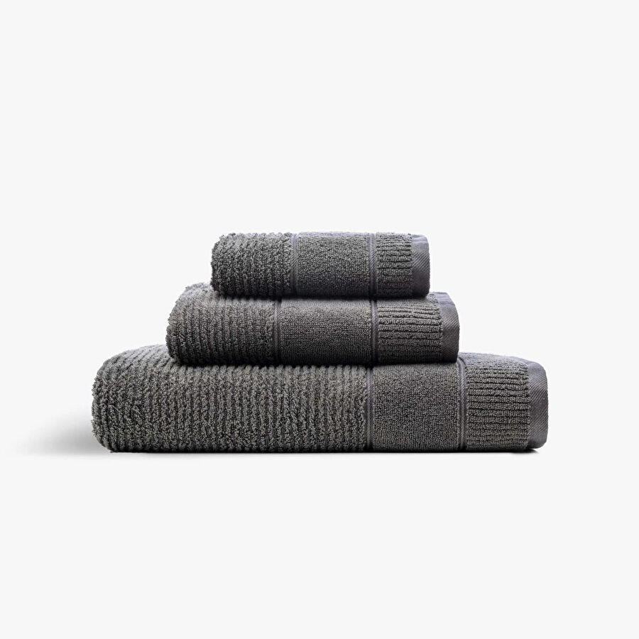 Green Black Eliza 3'lü Havlu Seti Antrasit