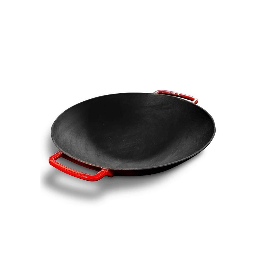 Voeux Kitchenware L'amour Kırmızı Döküm Wok Tava 35 Cm