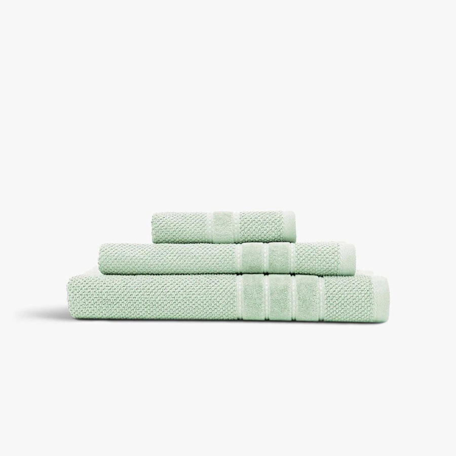 Green Black Anna 3'lü Havlu Seti %100 Pamuk Jakarlı Mint