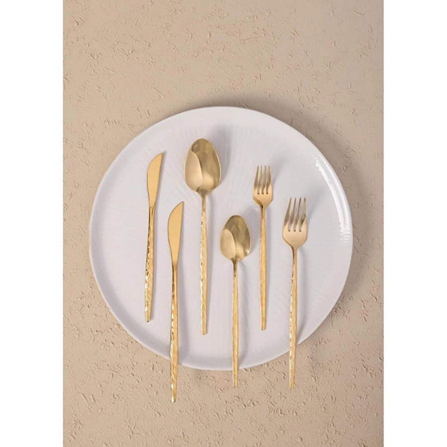 The Mia Shiny Çatal Kaşık Bıçak Takımı Gold 36 Parça