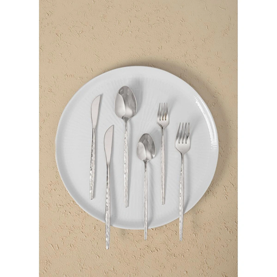 The Mia Shiny Çatal Kaşık Bıçak Takımı Gümüş 24 Parça