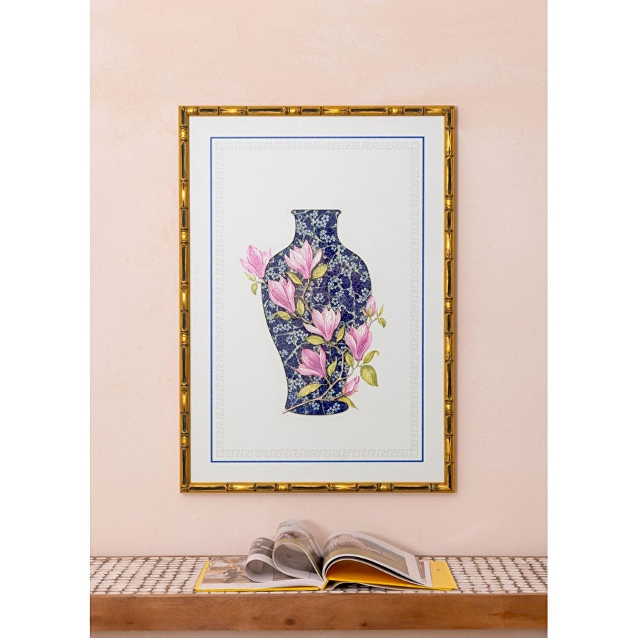 The Mia Bleu Blanc Tablo 64x90x4 Cm Tbl0093