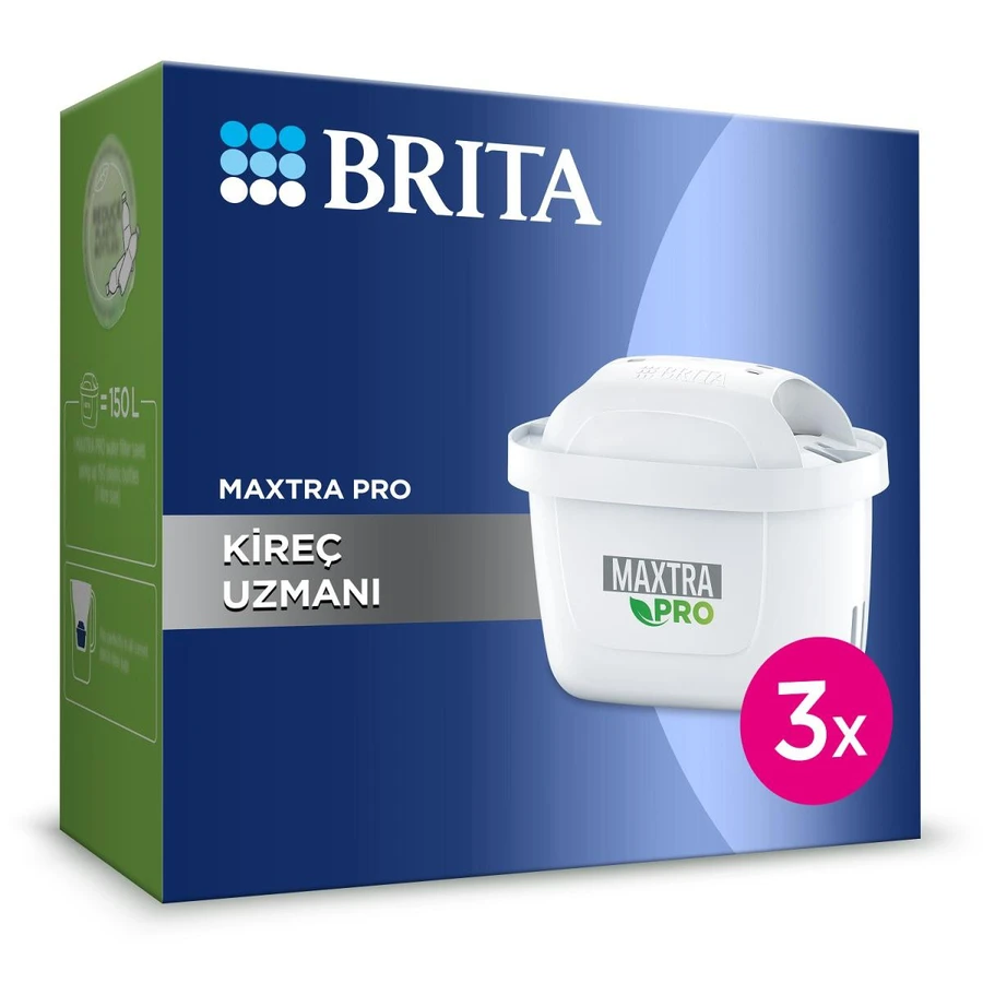 BRITA Maxtra Pro Kireç Uzmanı Yedek Su Arıtma Filtresi, 3’lü