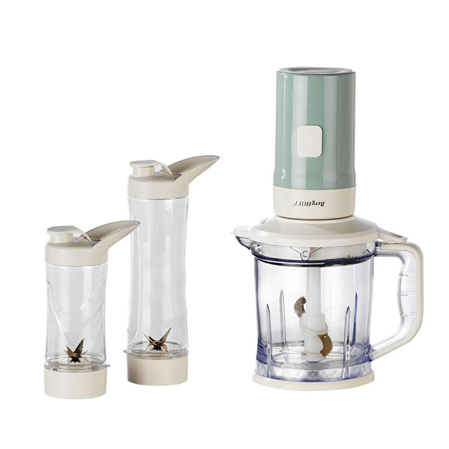 Berghoff Gem Retro 700 W Kişisel Blender & Doğrayıcı – 1,2 L Titanyum Bıçaklı Hazne, Bakır AC Motor | Mint Yeşil