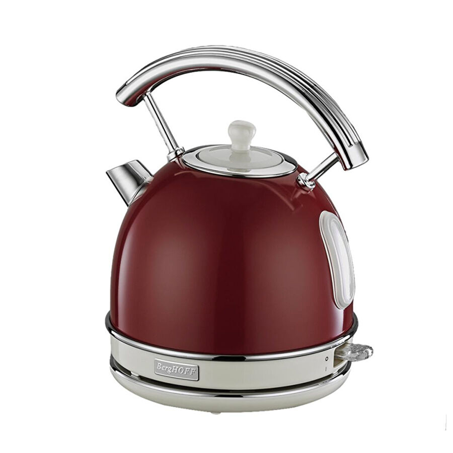 Berghoff Gem Retro 1,7 L Su Isıtıcı – 2200 W, Paslanmaz Çelik Gövde | Kırmızı