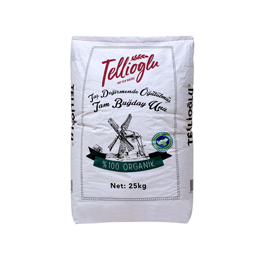 Tellioğlu Organik Tam Buğday Unu 25 Kg