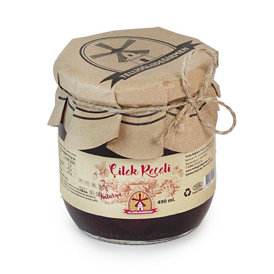 Tellioğlu Değirmen Çilek Reçeli 490 Ml