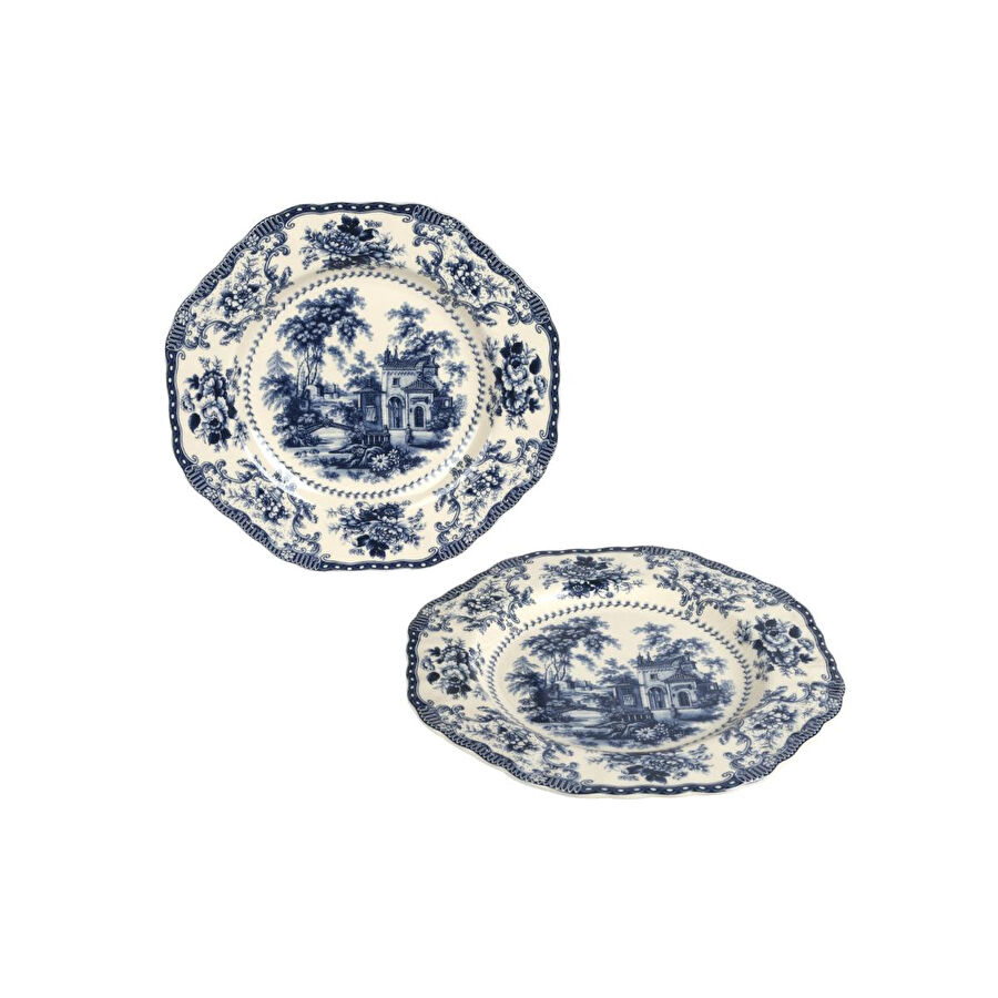 Lucky Art Florantine 6li Tabak Seti̇ 27cm Mavi̇