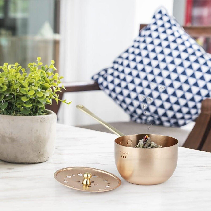 Coho Objet Coho Artisan Bakır Tütsü Gezdirme Çanağı