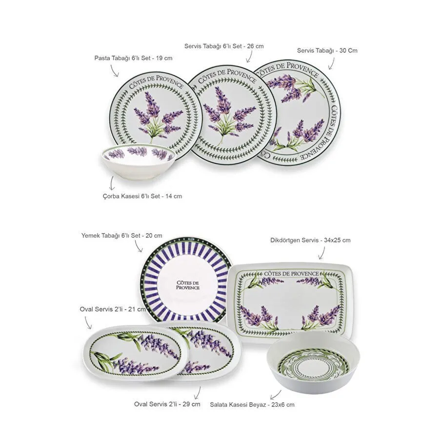 The Mia Provence Yemek Takımı 6 Kişilik 31 Parça Set 2
