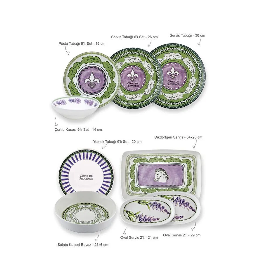 The Mia Provence Yemek Takımı 6 Kişilik 31 Parça