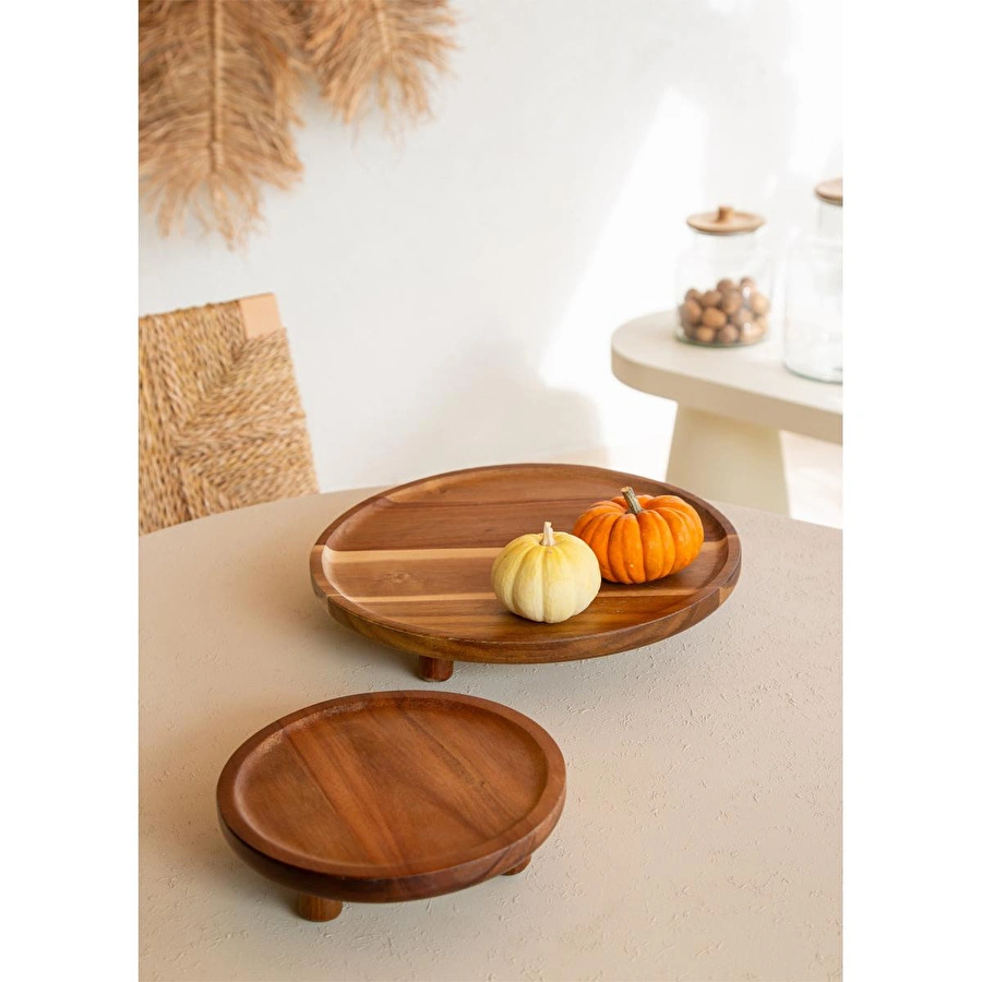 The Mia Natura Akasya Ayaklı Servis 32 Cm