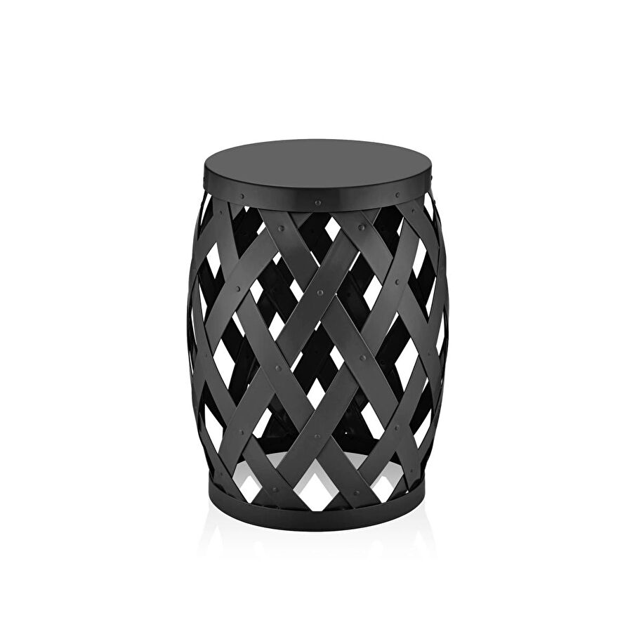 The Mia Prizma Tabure Yan Sehpa Siyah 50x35 Cm