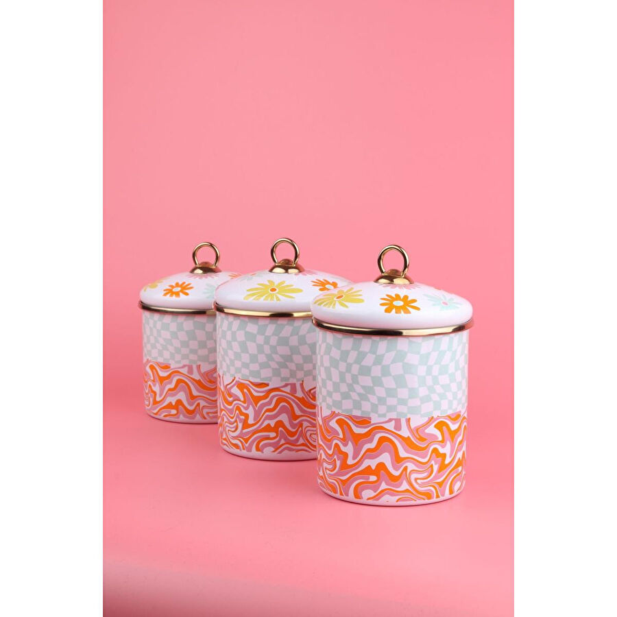 Emaylab Retro Hippi 3 Lü Emaye Baharatlık Takımı