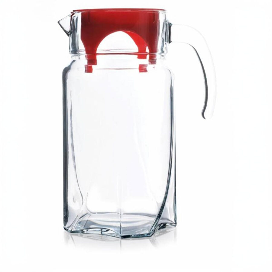 Paşabahçe Luna Kırmızı Kapaklı 1750 Cc Sürahi 43544