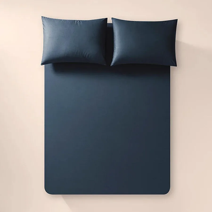 Penelope %100 Pamuk Percale Lastikli Çarşaf 120x200 Cm Lacivert - Pure Serisi