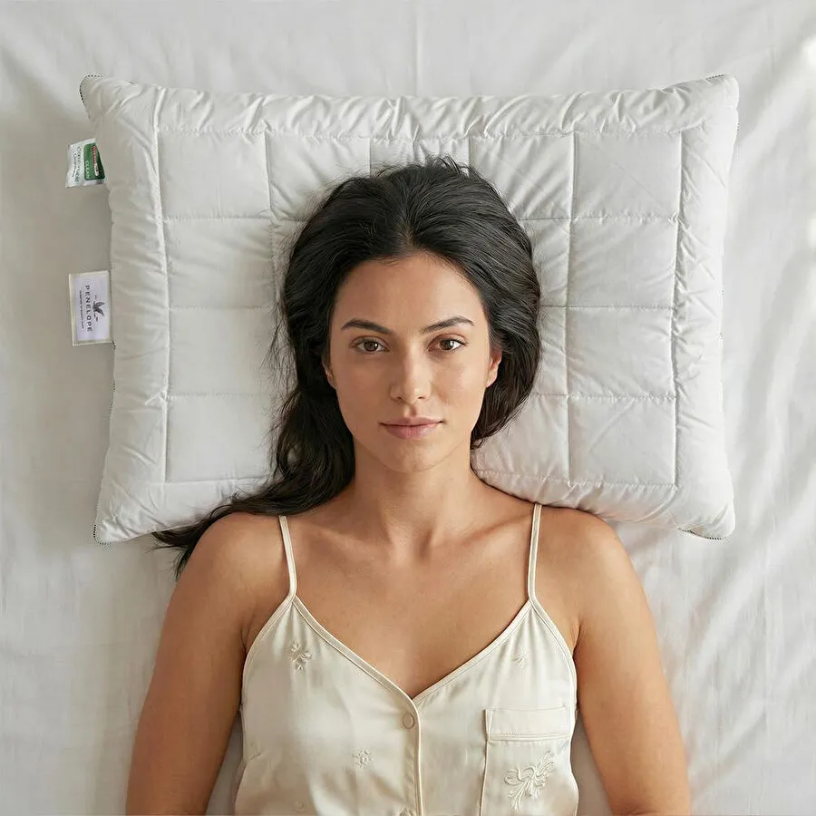 Penelope Anti-mayt %100 Pamuk Kumaş Boncuk Elyaf Dolgulu Yastık - Thermoclean Serisi