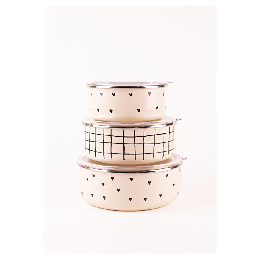 Emaylab Black Cupid Vakum Kapaklı Saklama Kabı Seti (ocaklarda Kullanılabilir)