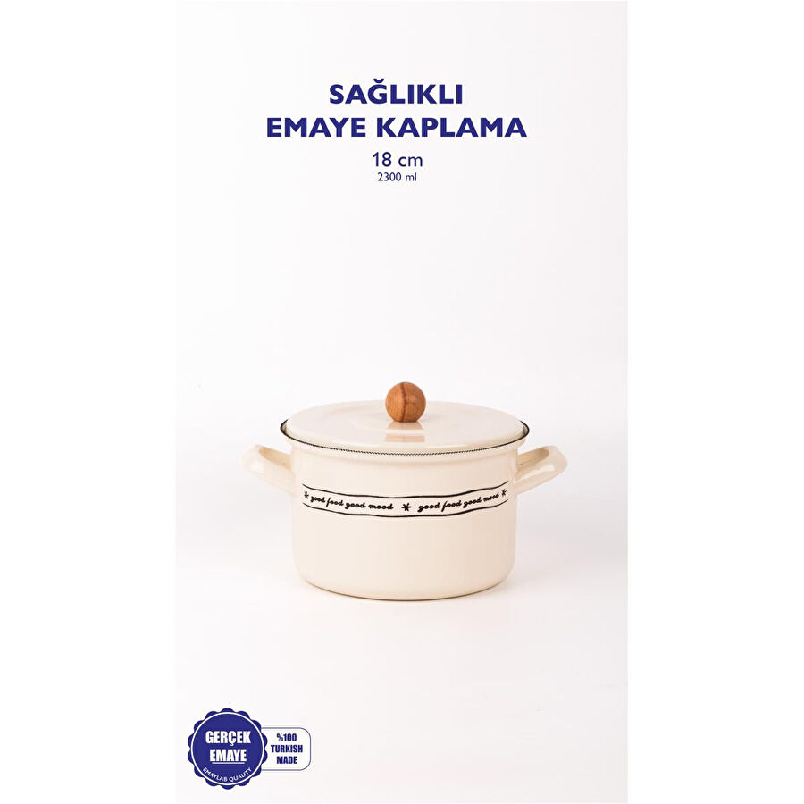 Emaylab Mood Emaye Fırın/haşlama/yoğurt Tenceresi (18cm)
