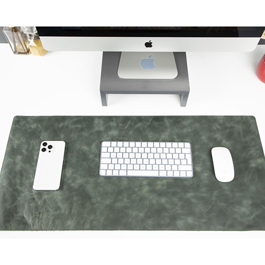 Bloominbag Still & Silent – Pickle Gerçek Deri Desk Mat Macbook Altlığı Ve Mousepad