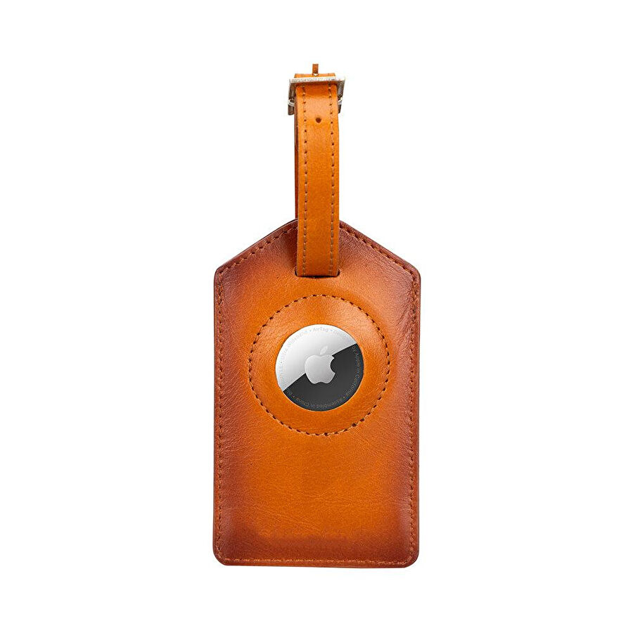 Bloominbag Airconrad Voyage Luxe Tan Deri Airtag Bagaj & Bavul Etiketi