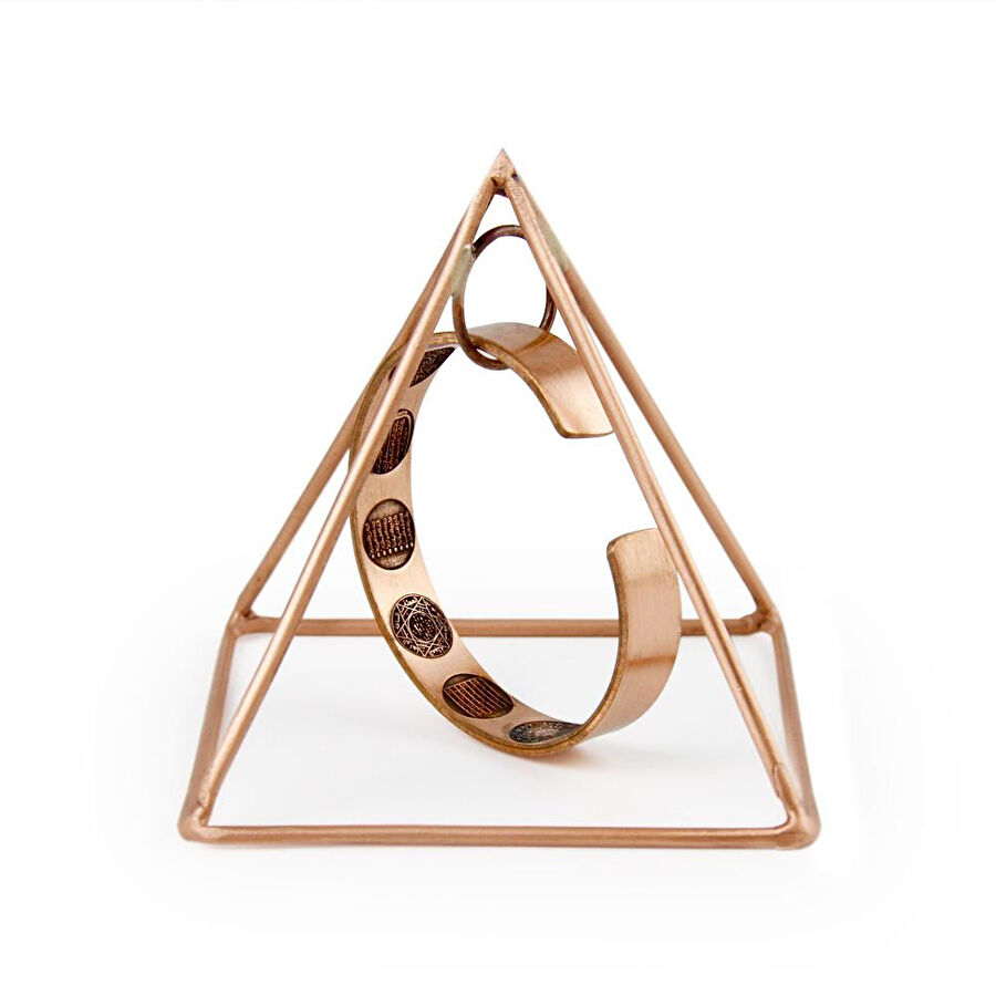 Coho Objet Coho Tılsım Bakır Enerji Temizleme Piramidi & Dua Bileklik