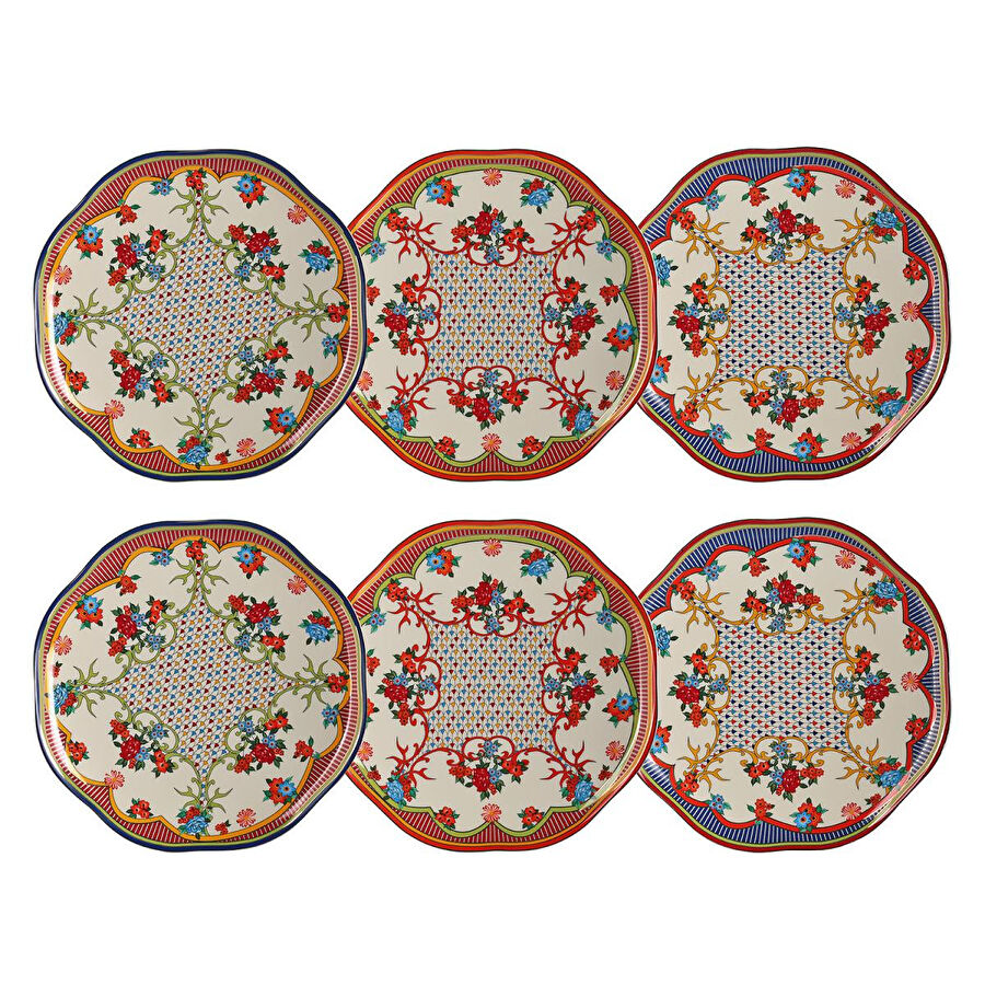 Lucky Art Fiora Bone 27cm 6li Tabak Seti