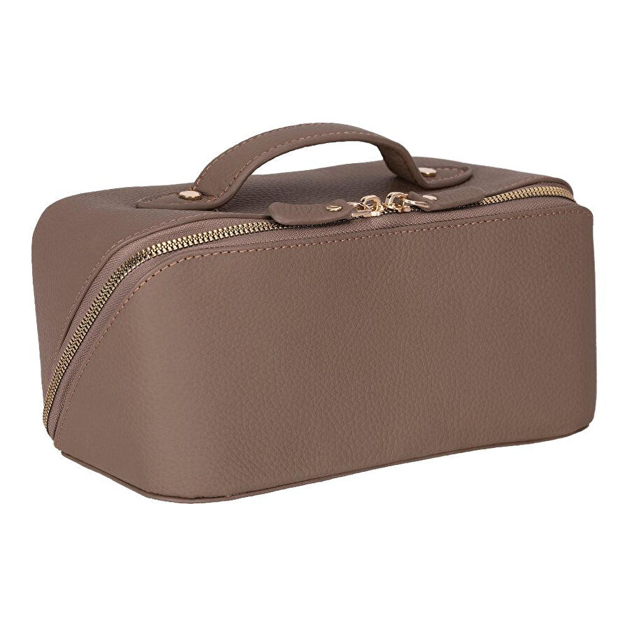 Bloominbag Ella Terra Olive Tan Hakiki Deri Makyaj & Seyahat Çantası