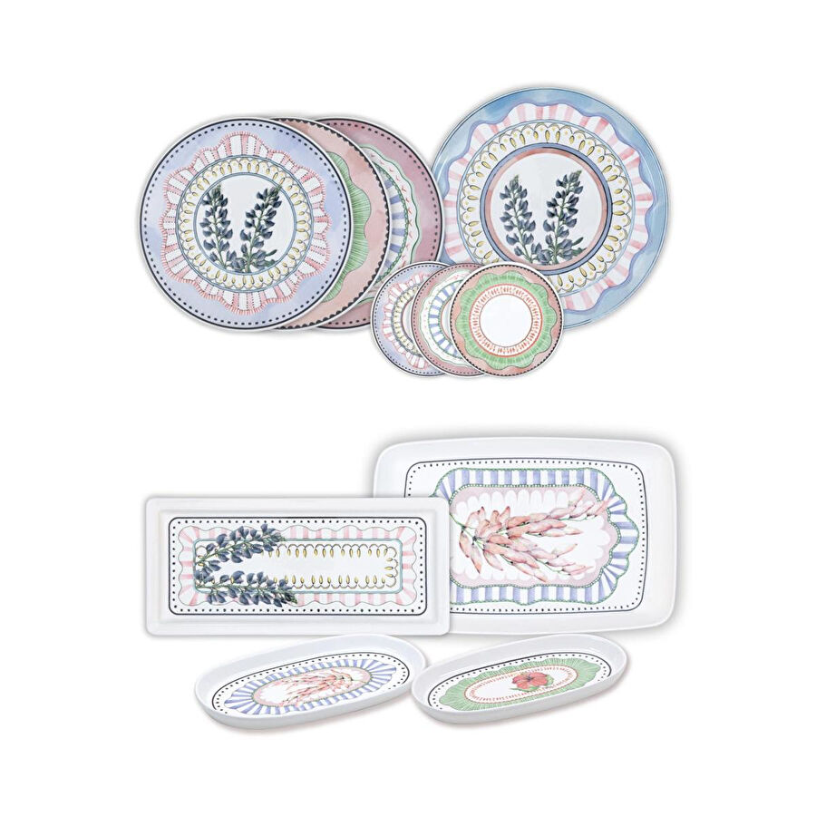 The Mia Spring Kahvaltı Takımı 6 Kişilik 19 Parça Set 2