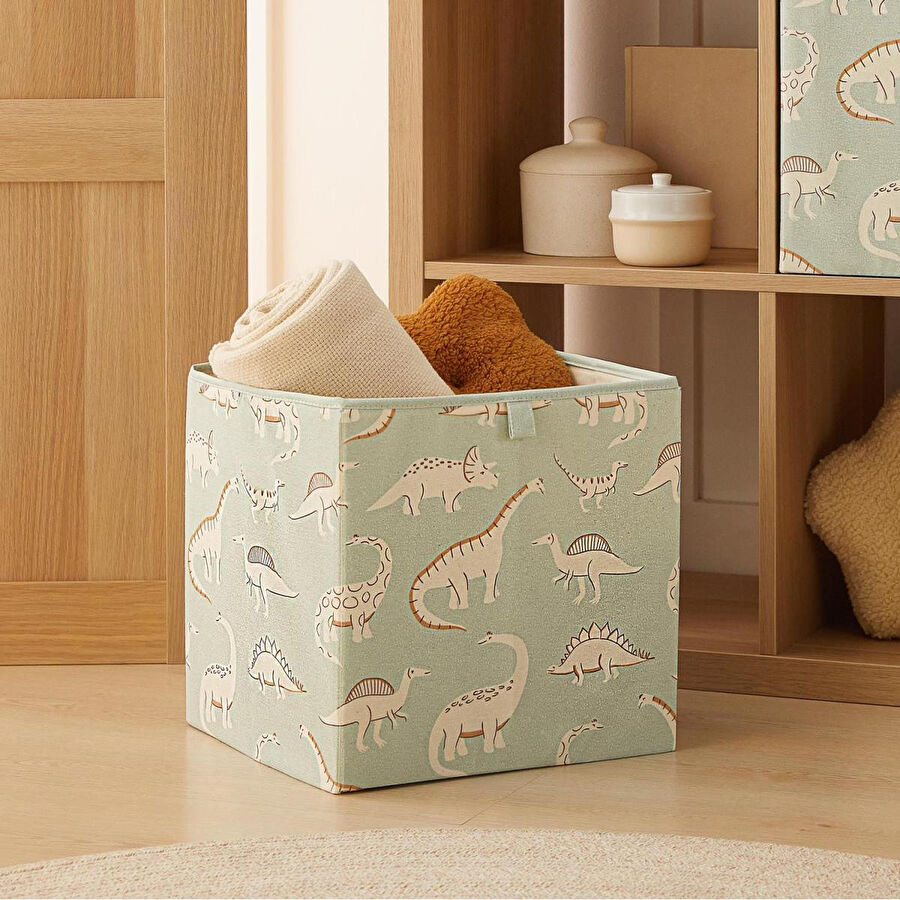Ocean Home Textile Çocuk Odası Dinozor Kutu 33 X 30 X 33 Cm