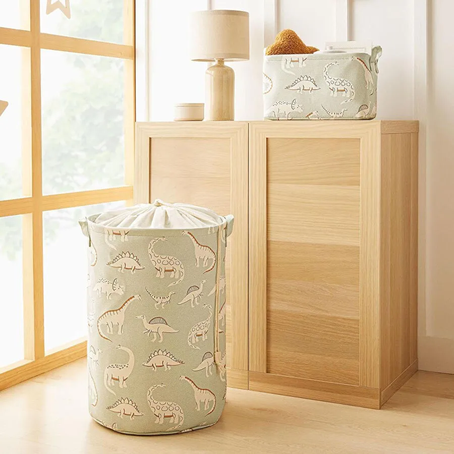 Ocean Home Textile 2'li Çocuk Odası Dinozor Sepet Set 1 Adet 30 X 21 X 18 / 36 X 50 Cm