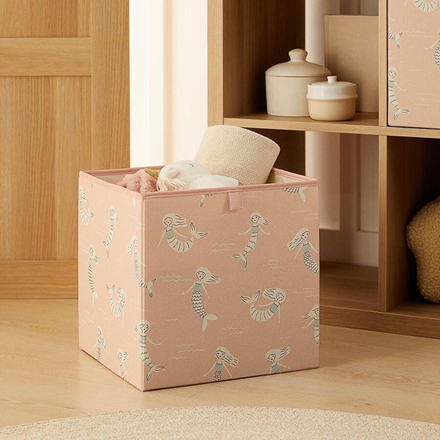 Ocean Home Textile Çocuk Odası Deniz Kızı Kutu 33 X 30 X 33 Cm