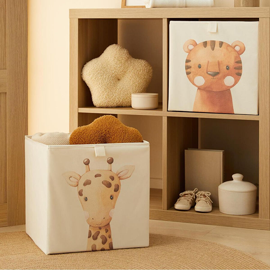 Ocean Home Textile 2'li Çocuk Odası Sevimli Hayvanlar Kutu Set 33 X 30 X 33 Cm