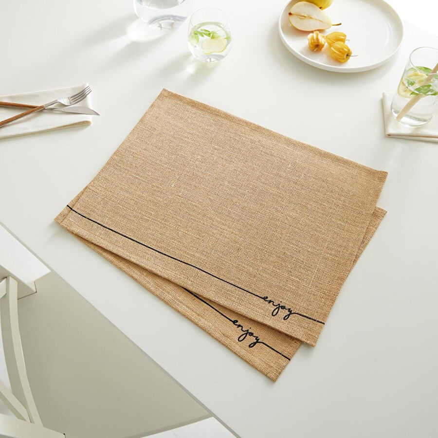 Ocean Home Textile 2'li Enjoy Jüt Amerikan Servis 45 X 35 Cm