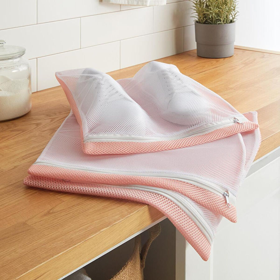 Ocean Home Textile 3'lü Pembe Renk Ayakkabı Yıkama Filesi Set